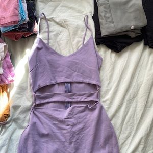 Lavender bodycon spaghetti peekaboo dress